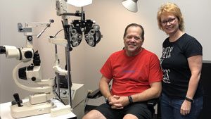 Andy at the optometrist