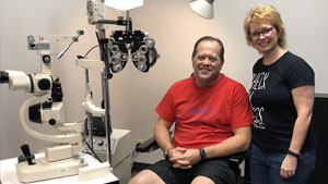 Andy at the optometrist