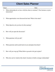 Client Sales Planner